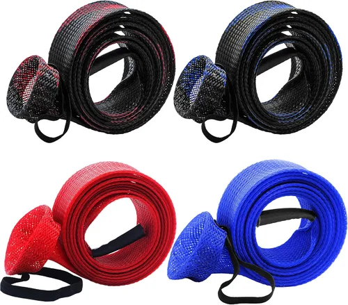 Vista 8 de Funda para caña de pescar – Paquete de 4 calcetines de manga de caña con cordón para mosca, spinning, casting, pesca en el mar