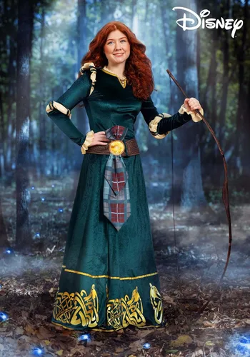 Vista 2 de Disney Pixar Brave Merida Costume for Women, Premium Merida Dress Outfit for Disney Princess Cosplay & Halloween