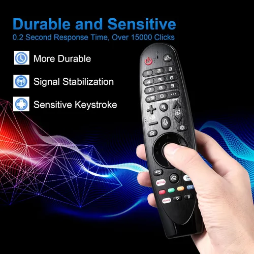 Vista 4 de Voice Magic Remote para LG TV - Control remoto universal para LG Nanocell WebOS, UHD, OLED, LCD, HD y Smart TV con puntero y función de voz