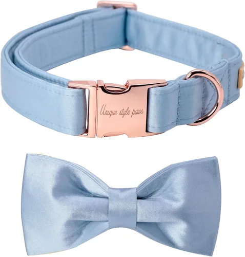 Vista 10 de Collar para perro, collar de seda verde con lazo, lazo suave, collar ajustable para mascotas, regalo para perros hembras o machos XS