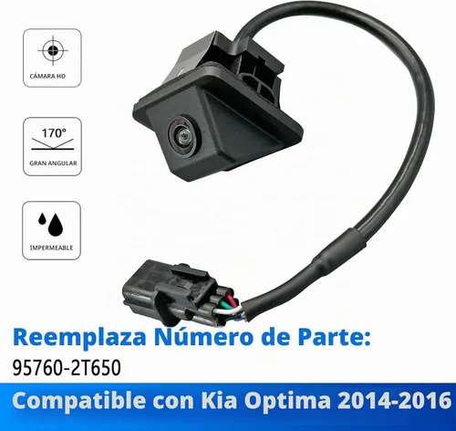 Vista 4 de Cámara de respaldo de visión trasera compatible con Kia Optima 2014 2015 2016 Reverse Park Assist cámara de respaldo que reemplaza 95760-2T650