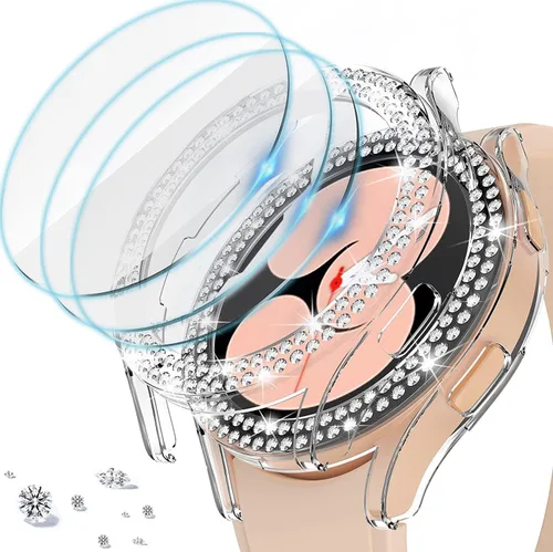 Vista 28 de DEALELE Paquete de 1 + 3 fundas compatibles con Samsung Galaxy Watch 7 Ultra (1.772 pulgadas), funda protectora de policarbonato transparente