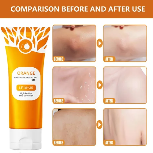 Vista 4 de Gel exfoliante naranja para cara y cuerpo, gel exfoliante de naranja, exfoliante exfoliante de limpieza, exfoliante facial hidratante de limpieza