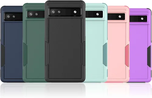 Vista 8 de Oumida Funda para Google Pixel 6A, funda de teléfono Dual Guard Pixel 6A, carcasa rígida de silicona híbrida a prueba de golpes, funda protectora