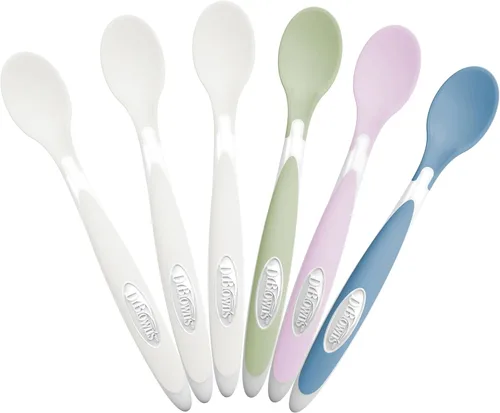 Vista 13 de Dr. Brown's cucharas para niños pequeños con punta suave, paquete de 6, multicolor