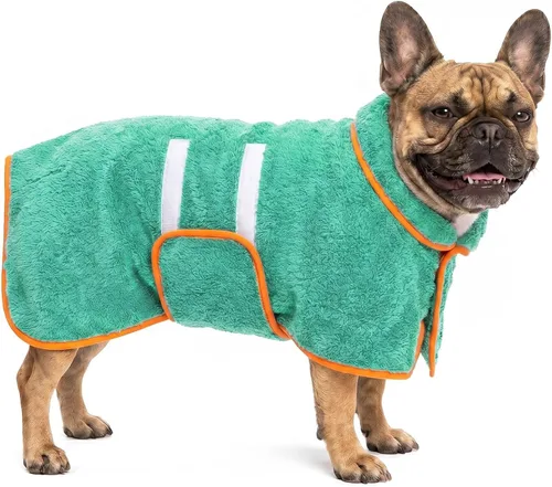 Vista 36 de Bienbee Albornoz para perro, súper absorbente para perros pequeños a Negro
