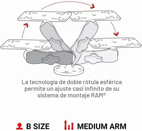 Vista 3 de RAM Mount RAM-B-111U, soporte universal para electrónica marina, 6 1/4 x 2 pulgadas