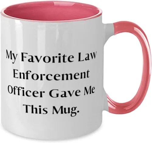 Vista 2 de Taza de dos tonos de 11 onzas con texto en inglés "My Favorite Law", regalo para colegas, regalos inspiradores de amigos, regalos divertidos
