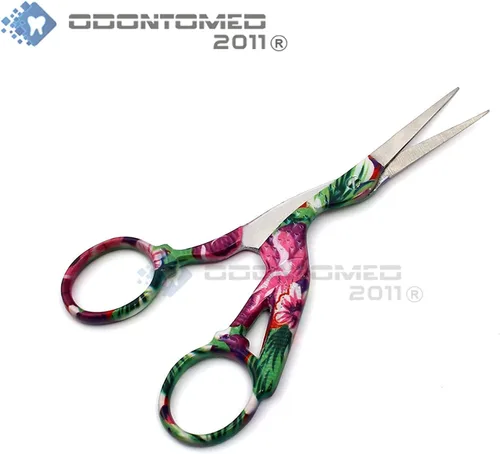 Vista 7 de OdontoMed2011 BTS-155 - 4 pares de tijeras clásicas de acero inoxidable de 4.5 pulgadas, diseño de grúa, tijeras de costura, tijeras para bordado