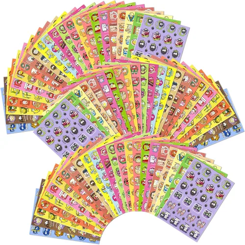 Vista 8 de Calcomanías para rascar y oler, 576 piezas de calcomanías con olor a frutas y alimentos, 24 hojas de aromas, 144 diseños, calcomanías de recompensa