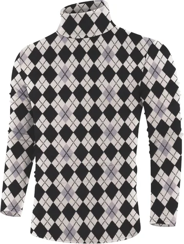 Vista 25 de Poriff - Suéter de cuello de tortuga térmico, de punto, liviano, casual, con corte entallado, para hombre Albaricoque