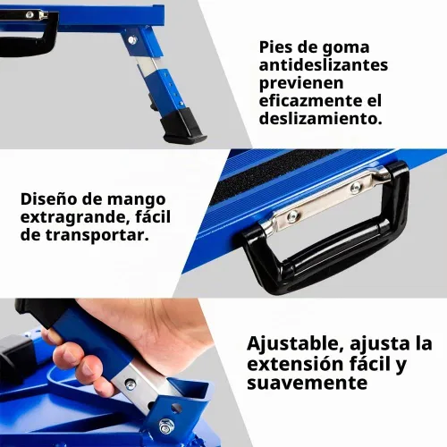Vista 3 de Homeon Wheels Escalones de Aluminio para RV Taburete Plegable Ajustable con Pies de Goma Antideslizantes, Plataforma Estable que Soporta 1000