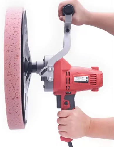 Vista 4 de Paleta de mortero de cemento eléctrico epoxi de hormigón, pulidora de alisado de pared de yeso de mano, vibrador de hormigón de 850 W, mortero