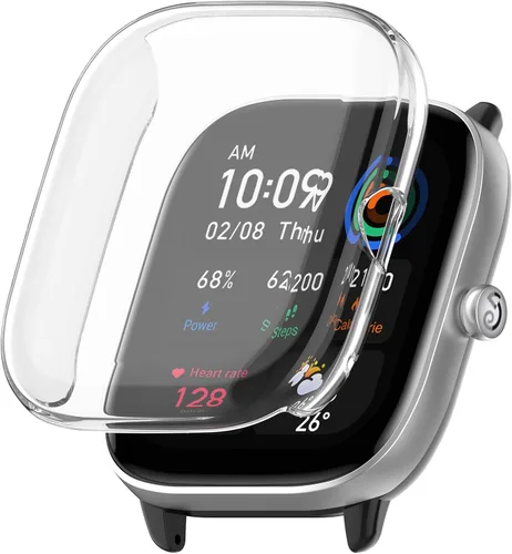 Vista 8 de Fundas protectoras de pantalla compatibles con Amazfit GTS 4 Mini, cubierta protectora duradera de TPU de cobertura completa, accesorios para Negro