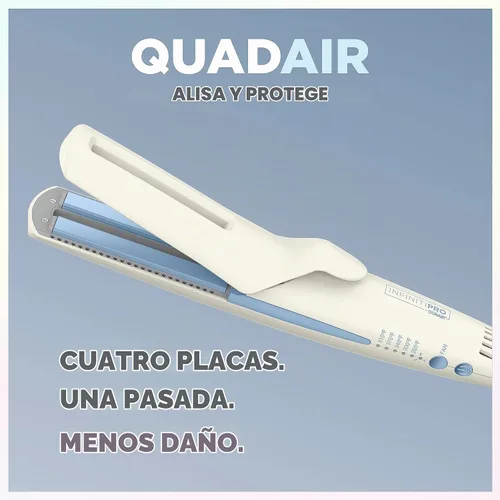 Vista 6 de INFINITIPRO BY Conair QuadAir - Plancha plana para alisar el cabello, control de daños con alisado de una sola pasada, Quad Power es cuatro placas