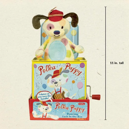 Vista 3 de Muñeco en caja de sorpresas de Schylling, Puppy Dancing Jack in the Box, Multi