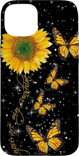 Vista 9 de You are My Sunshine Vintage Sunflower and Monarch Butterfly Case for iPhone 17