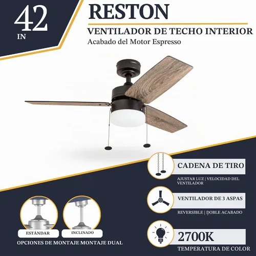 Vista 3 de Prominence Home 51014-01 ventilador de techo, 42 pulgadas, 51015-01 Bronce