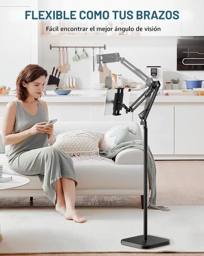 Vista 2 de UBeesize Soporte para Tablet para Cama y Piso, Soporte Ajustable para iPad de Servicio Pesado de 9.7 LB, Giratorio de 360°, Brazo Extensible