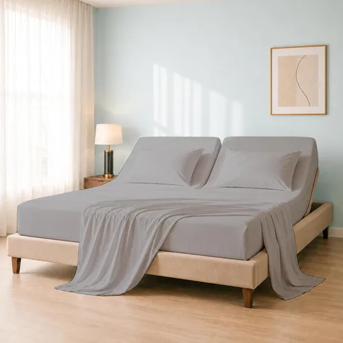 Vista 29 de Cottingon Juego de sábanas Queen de 4 piezas para camas ajustables, 100% algodón egipcio de 28 pulgadas, hojas flexibles para dormir con números
