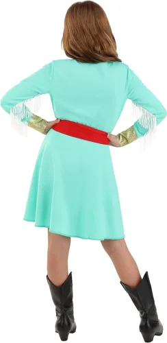 Vista 7 de Disfraz de estrella del país occidental para niña, vestido floral azul de la cantante de Nashville Diva para cosplay de personajes