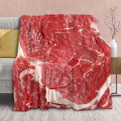 Vista 19 de Manta de vellón con estampado de tocino, ligera, regalo para cumpleaños, Navidad, mantas de franela suave para todas las estaciones, cama, sofá