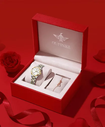Vista 2 de OUPINKE Reloj automático para mujer, mecánico, cuerda automática, clásico de lujo
