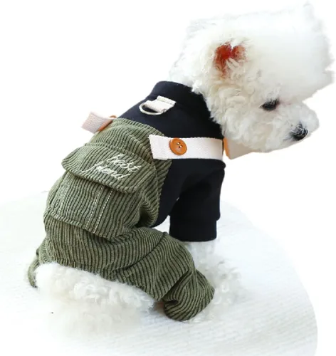 Vista 25 de Ropa de verano para cachorros, camisa para perros pequeños, overol para perros pequeños, ropa de verano para mascotas, overol con peto, pantalones