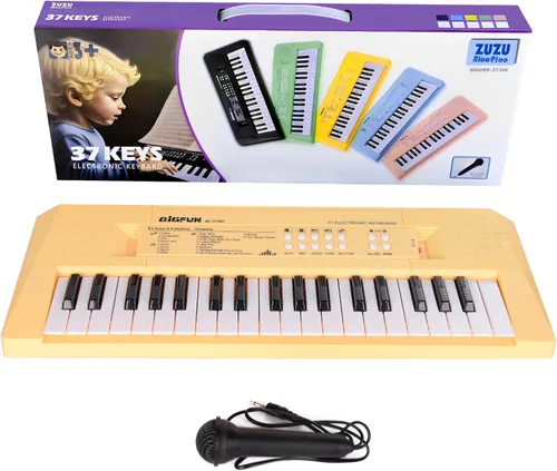 Vista 7 de Teclado de piano para niños, teclado de música portátil de 37 teclas, aprendizaje temprano, música electrónica, instrumento de piano para niños