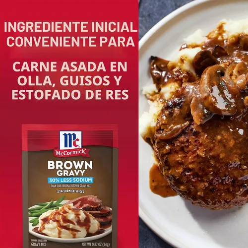 Vista 7 de McCormick - Mezcla de Brown Gravy, 30 % menos de sodio, 0.87 onzas
