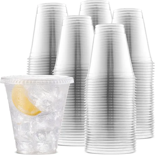Vista 11 de Durameg [100 unidades – 12 onzas.] Vasos desechables de plástico PET transparente con tapas de cúpula