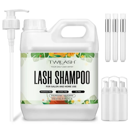 Vista 5 de Champú de pestañas para extensiones de pestañas, 2 onzas líquidas, incluye cepillo de champú de pestañas para limpieza, limpiador de extensiones