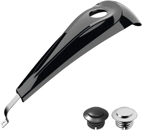 Vista 49 de Consola de tanque de perfil bajo para Harley Touring 2008+, whisky ámbar, panel de combustible de tablero liso y tapa de tanque de gasolina cromada