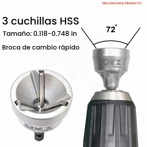Vista 3 de ORXPLUS Tools - Juego de 2 herramientas de chaflán de desbarbado interno
