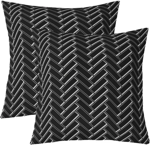 Vista 17 de Fundas de almohada degradadas, fundas de almohada con círculos geométricos y anillos para apoyo lumbar, rayas y líneas, fundas de cojín reversibles