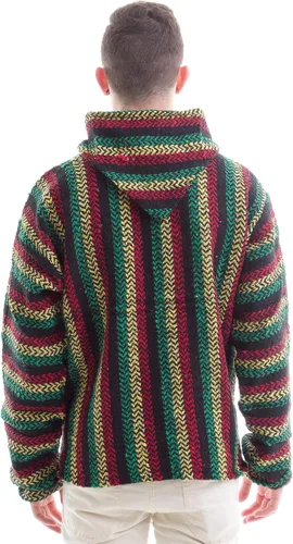 Vista 3 de Baja Joe sudadera ecológica a rayas con capucha para hombres