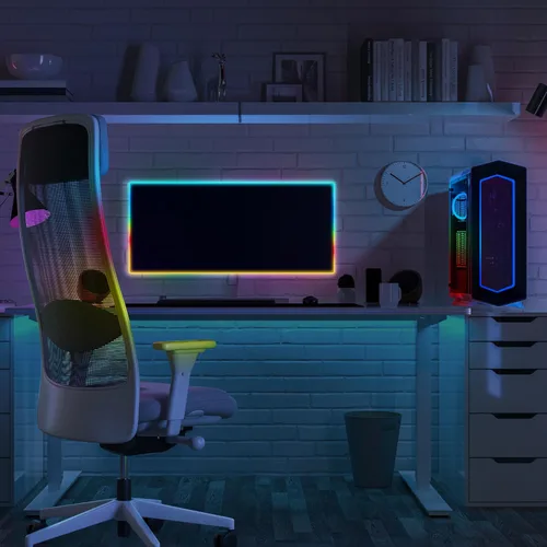 Vista 5 de Feit Electric Tira de luz LED para interiores de 5 pies, regulable, 0.1 pulgadas de ancho, persecución multicolor, alimentada por USB, patrones