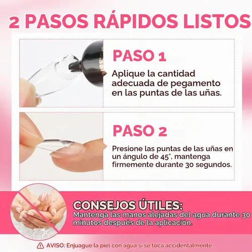 Vista 6 de UNA GELLA - Pegamento para uñas sin necesidad de lámpara, 0.3 fl oz*2 unidades, súper fuerte