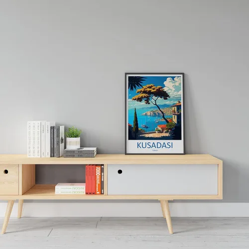 Vista 3 de Kuşadası Travel Print Wall Art Kuşadası - Decoración para el hogar, decoración del hogar, amantes del arte de pavo, amantes del arte de Turquía