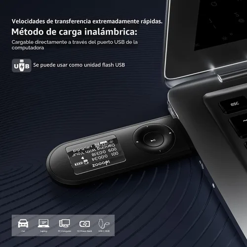 Vista 3 de Reproductor de MP3, reproductor de MP3 USB con radio FM, idoooz U2 8 GB reproductor de música expandible hasta 32 GB, reproductor MP3 USB