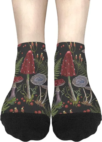 Vista 3 de devor Crew Socks for Men Cotton Men's Sock Ankle Socks Humor Mushrooms Funny Mushrooms Magic Mushrooms Plant Forest Socks