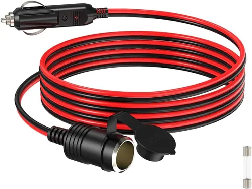 Vista 14 de ELFCULB Cable de encendedor de cigarrillos macho a macho, cable de extensión de enchufe de encendedor de cigarrillos de automóvil de 14 AWG 12 V