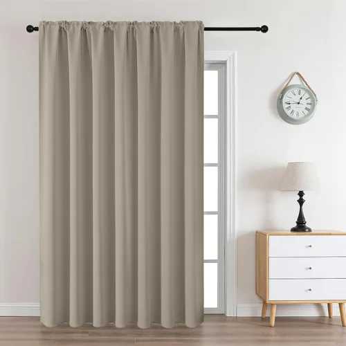 Vista 62 de CUCRAF - Cortinas opacas beige de 45 pulgadas, juego de 2 paneles con bolsillo para barra, cortinas para oscurecer dormitorios y sala de estar