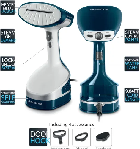Vista 6 de Rowenta Vaporizador manual para ropa, X-Cel, 1600 vatios, calentamiento rápido de 40 segundos, vapor continuo potente o bajo demanda, 1600 vatios