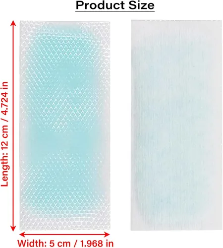 Vista 2 de 20 parches de gel refrescante para la fiebre, tiras refrescantes para la frente alivian el dolor de cabeza, dolor de muelas, somnolencia, fatiga