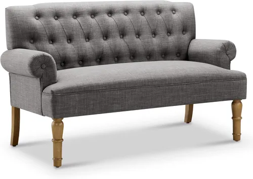 Vista 4 de Rosevera Drennan Loveseat - Sofá para sala de estar, lino, color ceniza