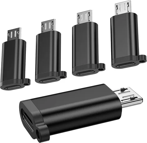 Vista 9 de Paquete de 2 mini adaptadores USB y 3 adaptadores micro USB, conector compatible con carga y sincronización de datos para receptor GPS/cámara