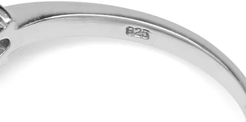 Vista 4 de Silvershake 3 Stone White Gold Plated 925 Sterling Silver Ring
