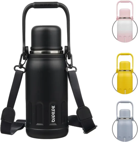 Vista 11 de BJPKPK - Botellas de agua termoaisladas de 27 onzas con tapa y asa de transporte, botellas de agua de acero inoxidable libres de BPA para la Verde