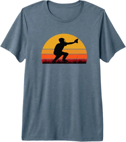 Vista 7 de Baseball Beisbol - Catcher Catching Defense Ball Player Premium T-Shirt